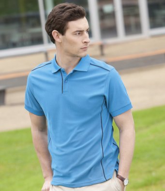 Henbury Coolplus Piped Polo Shirt