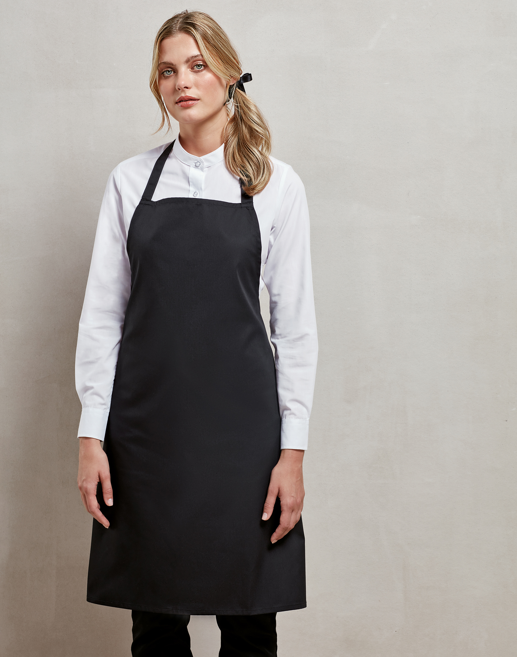 PR150 Bib Apron No Pockets - Black - PR150